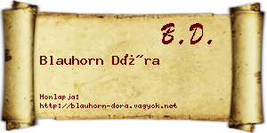 Blauhorn Dóra névjegykártya